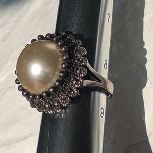 Bold Pearl Ring In Sterling Silver